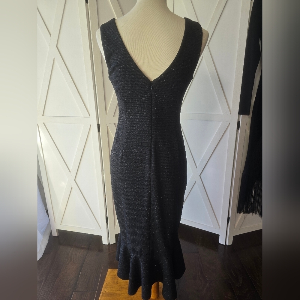 Vince Camuto Flounce-Hem Black Midi Dress - Picture 8 of 12
